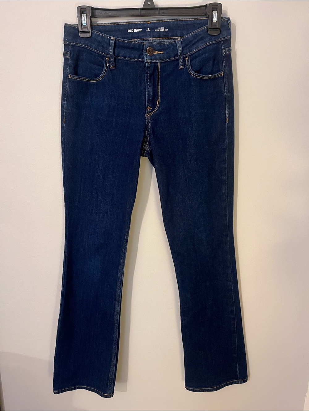 Old Navy Women's Mid Rise Wow Dark Blue Boot Jeans Size 2 Short